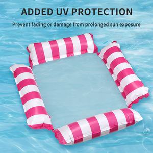 Inflatable Swim Float Striped Pink White Adult <b>Pool</b> <b>Lounge</b> Chair Recliner Water Raft - Product Image 4