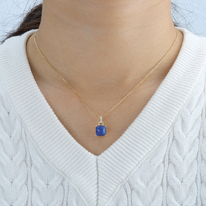 Thanh lịch Marquise London Màu Xanh Topaz Vòng đá quý tự nhiên Hình Học Vuông Zircon lapis lazuli mặt dây chuyền vòng cổ - Product Image 2