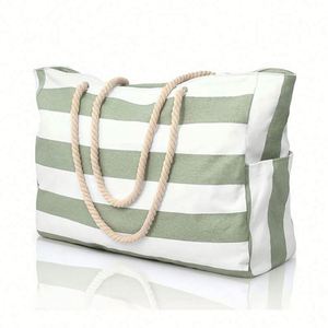 Bolsa de Playa Grande Impermeable con Cierre, Bolsa de Mano para Piscina a Prueba de Arena para Mujer - Product Image 1