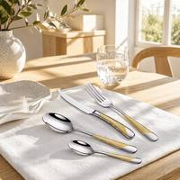 Service de Couverts de Table en Acier Inoxydable « Drapeau Sacré », Luxe Léger, Style Vintage, Poli Miroir, Compatible Lave-Vaisselle, Durable