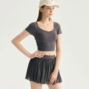 Nouvel ensemble de yoga et pilates 2025 en dentelle, style Y2K, tenue élégante pour le tennis et le golf, avec soutien-gorge intégré et jupe de tennis, idéal pour le pickleball - Product Image 5