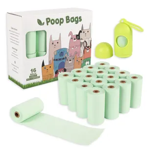 Özel baskılı biyobozunur Compostable tek kullanımlık çevre dostu yeşil çöp çöp Pet köpek atık Poop Poo çanta köpekler için