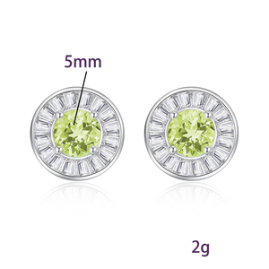 9 High End White Gold Plated Halo CZ 5mm Crystal Stud Earrings 925 Sterling Silver Natural <b>Stone</b> Non Tarnish Jewelry - Product Image 6