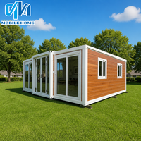 Maison pliable portable sur mesure de 20 pieds ou 40 pieds, 2 ou 3 chambres, maison mobile prête à l'emploi avec salon, construction modulaire