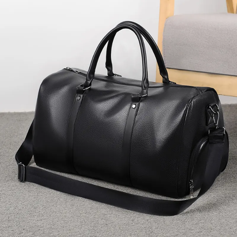 Wholesale Custom Mens Fashion Sports Travel Gym Shoes Bags Waterproof Leather Duffle Bag