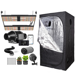 Kit complet de culture en tente intelligente 3x3 Europe Dropshipping, boîte de culture 1680D, éclairage LED Samsung pour culture, UV IR, application WIFI, ventilateur de conduit intégré - Product Image 1