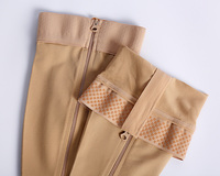 Chaussettes de compression unisexe respirantes sur mesure, hauteur cuisse, 20-30 mmHg, avec fermeture éclair et silicone, pour le traitement des varices et le sport (vente en gros)
