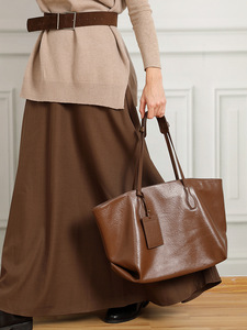 Nuevos bolsos cruzados de diseñador a la moda, bolso bandolera de cuero genuino de alta calidad, bolsos informales para mujer, impermeables, grandes - Product Image 4