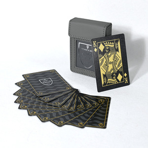 Cartes à jouer personnalisées avec étui en cuir PU, logo imprimé, 57x87mm, pour jeux d'échecs et de cartes - Product Image 2