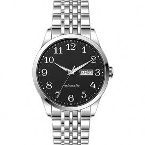 Montres mécaniques en or en gros, montre automatique à double date pour homme, montre-bracelet de luxe, bracelet en acier inoxydable, horloge lumineuse - Product Image 3