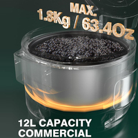 Cuisinière automatique de perles de tapioca WF-D12, machine à faire du bubble tea de 12 L, contrôle numérique commercial, pot antiadhésif, pour sagou