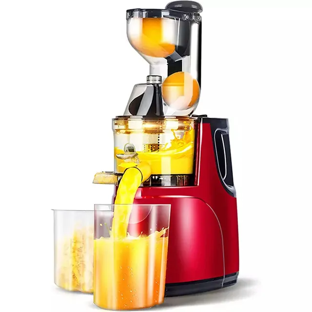 Commercial Big Mouth Masticating Wireless Slow Juicer Machine Stainless Steel Cold Press Slow Juicer Extractor With Handle