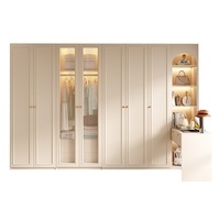 Armoire et bureau intégrés en verre gris foncé de style rétro français, personnalisation complète de la maison