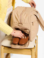 Grand sac fourre-tout en nylon matelassé imperméable à la mode avec logo personnalisé sac polochon souple pour femme avec compartiment à chaussures