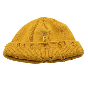 <span class=keywords><strong>Amazon</strong></span> coréen nouvelle couleur unie tricot chapeau tendance anneau broche hip hop <span class=keywords><strong>laine</strong></span> chapeau automne hiver yuppie froid chapeau - Product Image 4