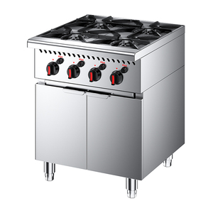 Cuisinière à gaz sur pied avec 4 brûleurs, équipement de cuisine professionnel pour sautés - Product Image 1