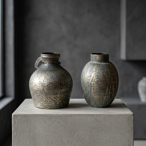 Sonnet Decor Pot à bougie en fer fait main, vase décoratif et porte-bougie avec finition rustique pour la décoration de la maison, Noël - Product Image 3
