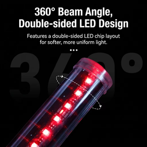 Luz LED de Matriz 3D DMX 360 IP67 Resistente al Agua, Tubo RGB a Todo Color para Decoración de Escenarios de Bares y Clubes de <span class=keywords><strong>Jazz</strong></span> - Product Image 3