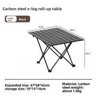 Table de pique-nique rectangulaire pliable et portable en alliage d'aluminium pour camping, barbecue, voyage et usage domestique