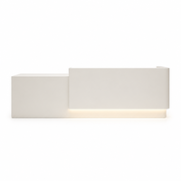 Comptoir de réception en bois massif avec bande lumineuse LED, table de présentation personnalisée pour magasin de bijoux, design d'intérieur