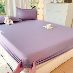 Tùy chỉnh bông napped được trang bị tấm mềm mại và dễ dàng để làm sạch rắn màu được trang bị tấm ga trải giường cho người lớn - Product Image 6