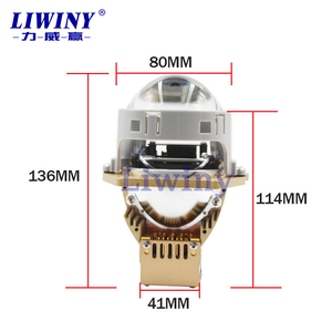 Liwiny Universal Car 12v 3 pollici integrato Driver Led lente <span class=keywords><strong>per</strong></span> proiettore H4 Led faro 120w doppio colore bianco giallo - Product Image 5