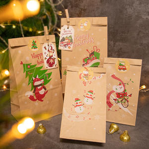 <span class=keywords><strong>Sac</strong></span> en papier de Noël calendrier de l'avent compte à rebours <span class=keywords><strong>sac</strong></span> d'emballage paquet de papier Kraft <span class=keywords><strong>sac</strong></span> cadeau décoratif avec autocollant - Product Image 4