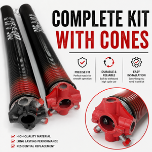 Garage <b>Door</b> Torsion <b>Springs</b> Cones Residential Garage <b>Door</b> <b>Springs</b> Heavy Duty Adjustable Durable Hardware Kit - Product Image 1