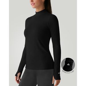Custom Mock Neck <b>Long</b> Sleeve Workout Top <b>Women</b> Quick Dry Athletic <b>Shirt</b> Running Yoga Lightweight Thermal Baselayer - Product Image 6
