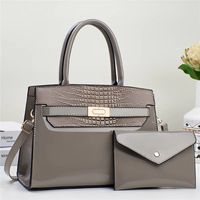 Sac à main chic pour femme, grande capacité, imprimé crocodile, avec fermeture éclair et ensemble de sacs fourre-tout élégant 2 en 1