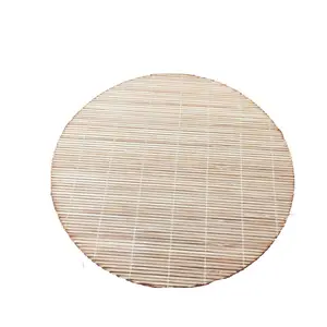Toptan ince bambu mat daire yuvarlak dokuma bambu bardak altlığı gıda güvenli bambu mat