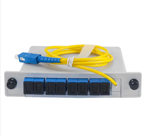 Divisores PLC de Fibra Tipo Caja Cassette 1x8 con Pigtail SC/UPC/APC de 0.9mm de 1m para FTTH - Product Image 1