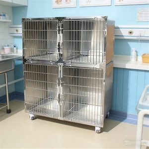 Equipo para Clínica Veterinaria, <span class=keywords><strong>Jaula</strong></span> para Perros de Acero Inoxidable 304 para Hospitales Veterinarios, sin Bandeja - Product Image 1
