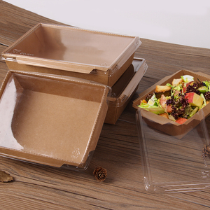 Boîte en papier kraft jetable, pour salade, qualité alimentaire, avec couvercle Anti-buée en PET/boîtes de légumes, pièces, vente en gros - Product Image 4
