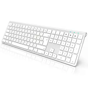 Produsen OEM kustom Bahasa 3 saluran isi ulang ukuran penuh ramping diam nirkabel Keyboard untuk iMac Windows Android PC