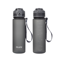 Bouteille d'eau en plastique dépoli de 500 ml en gros, avec logo personnalisé, bouteille de sport à boire directement, couvercle à ressort, bouchon de qualité alimentaire de 500 ml