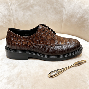 Chaussures Derby Homme Luxe à Motif Crocodile et Semelle Épaisse - Chaussures Habillées Formelles en Cuir Exotique Haut <span class=keywords><strong>de</strong></span> Gamme Italien 2026 Nouveauté - Product Image 6