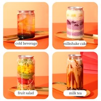 Vente en gros de canettes en plastique transparent PET jetables de 250 ml et 500 ml pour boissons gazeuses, avec couvercle en aluminium