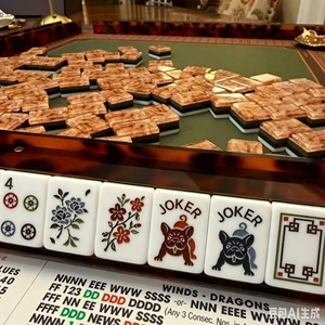 Ensemble de tuiles de mahjong américain de luxe, 160 tuiles, 4 couches, en acrylique gravé, vert cyprès, portable, écologique, décoration d'intérieur, pour joueurs - Product Image 2