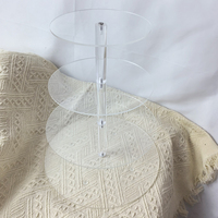 Support à gâteau rond transparent I378 à effet d'ondulation, présentoir multi-niveaux en acrylique pour table de desserts de mariage et d'anniversaire