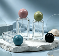 Flacons vides transparents 30ml 50ml, flacons de parfum haut de gamme, vaporisateur de parfum avec bouchons à bille colorés