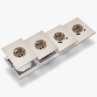 Interruptores y Enchufes de Pared WESA, Enchufe Doble Europeo con USB Tipo C, Enchufe Múltiple para Pared, Combinación Libre, Diseño Moderno de Lujo