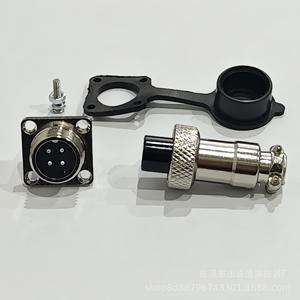 Connecteur aviation GX12, fiche et prise à bride carrée, 2-7 broches, en alliage de zinc nickelé - Product Image 2