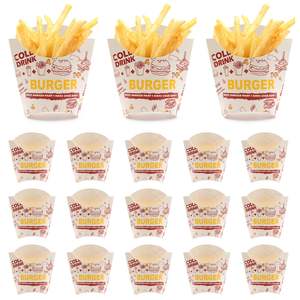 Boîte à emporter pour frites, en carton laminé mat, portable, haut de gamme, personnalisable en gros - Product Image 1