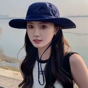 Chapeau de protection solaire à large bord, chapeau de pêcheur en maille respirante pour la randonnée en plein air, protection UV, utilisation estivale - Product Image 2