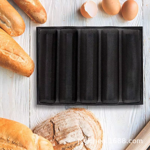 Perforated <b>Silicone</b> Baguette <b>Baking</b> Mold 5 Cavity French Loaf Bread Pan Reusable Rectangle Bread <b>Baking</b> <b>Tray</b> - Product Image 6