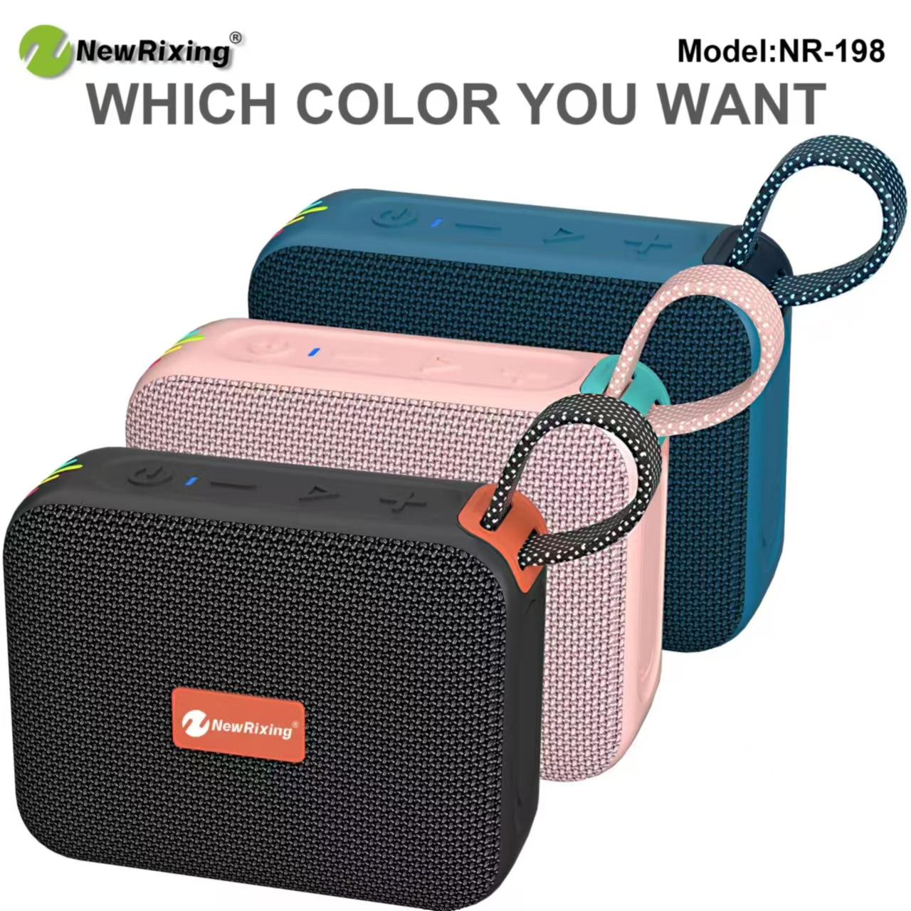 NEWRIXING NR-198 超小型ワイヤレスポータブルBTスピーカー HiFi音楽