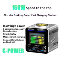 Station de charge sans fil de bureau G-POWER GAN, chargeur rapide 15W PD super rapide pour téléphones mobiles