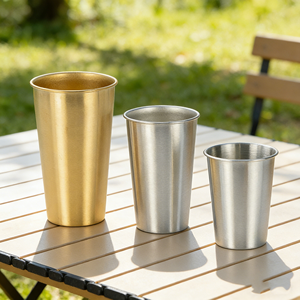 Tasses à dessert en acier inoxydable, mini-tasses à bière 500 ml, mini-tasses à shot 1,5 oz en acier inoxydable, tasses à bière 600 ml, tasses aviation électroplaquées 700 ml - Product Image 1