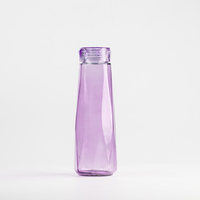 Botol air kaca bening tahan panas, botol air kaca kapasitas besar logo kustom 400ml/14OZ